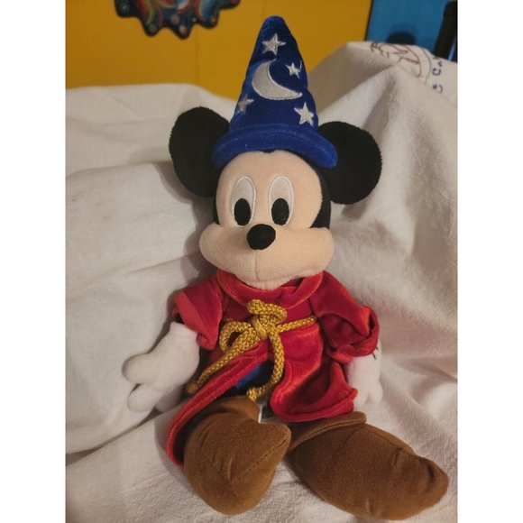 Disney Store Mickey Mouse Sorcerer Wizard Fantasia Plush Stuffed Animal Doll - Picture 1 of 3